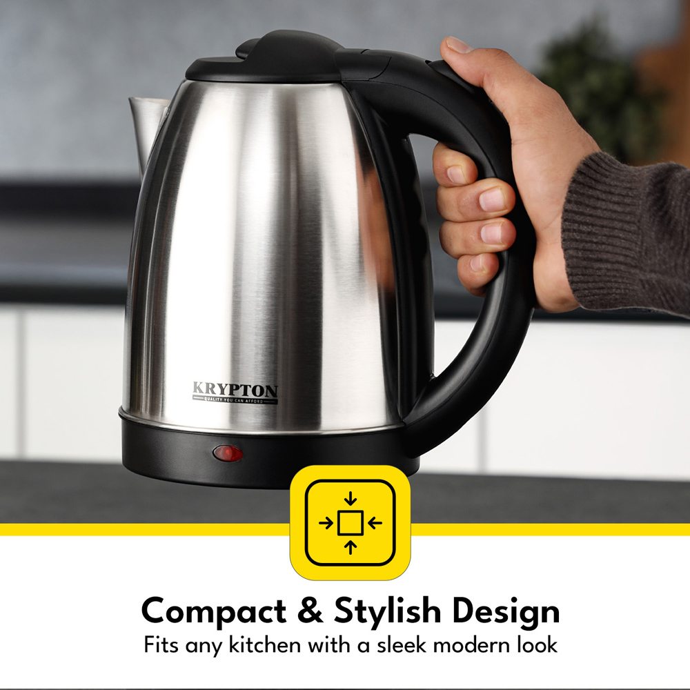 Krypton KNK6639UK Cordless Stainless Steel 1.8L Electric Kettle 1500W Image 3