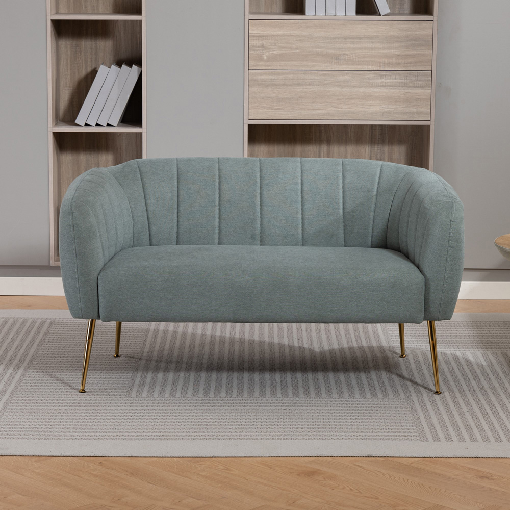 Artemis Home Stanton 2 Seater Duck Egg Fabric Shell Accent Sofa Image 3