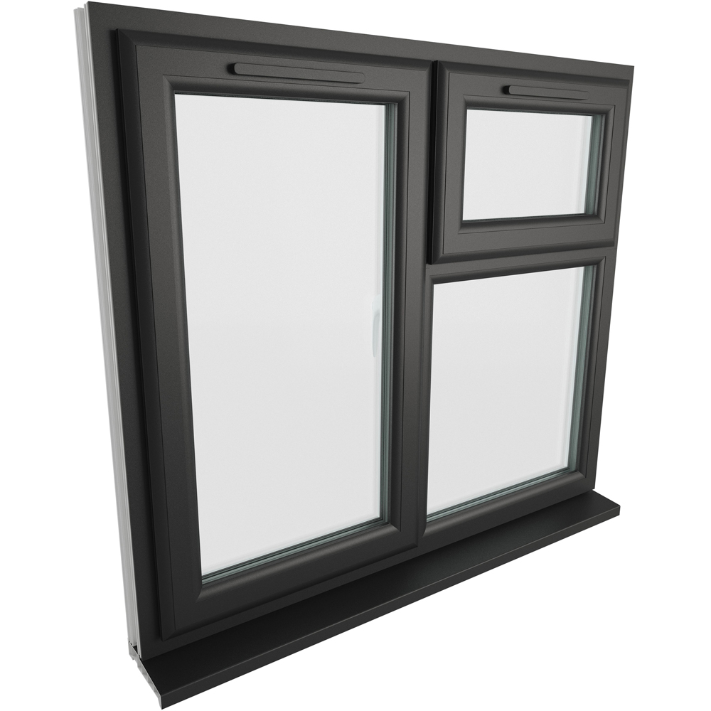 Crystal Black and White LH Side Hung and Top Opener Clear Double Glazed Window 1190 x 1115mm Image 4
