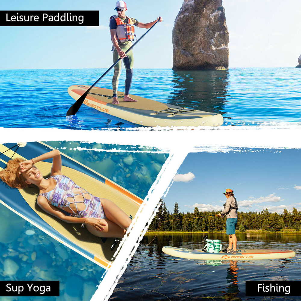 Costway Yellow Inflatable Surfboard Set 10.5ft Image 8