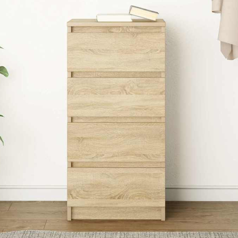 vidaXL 4 Drawer Sonoma Oak Sideboard Image 1