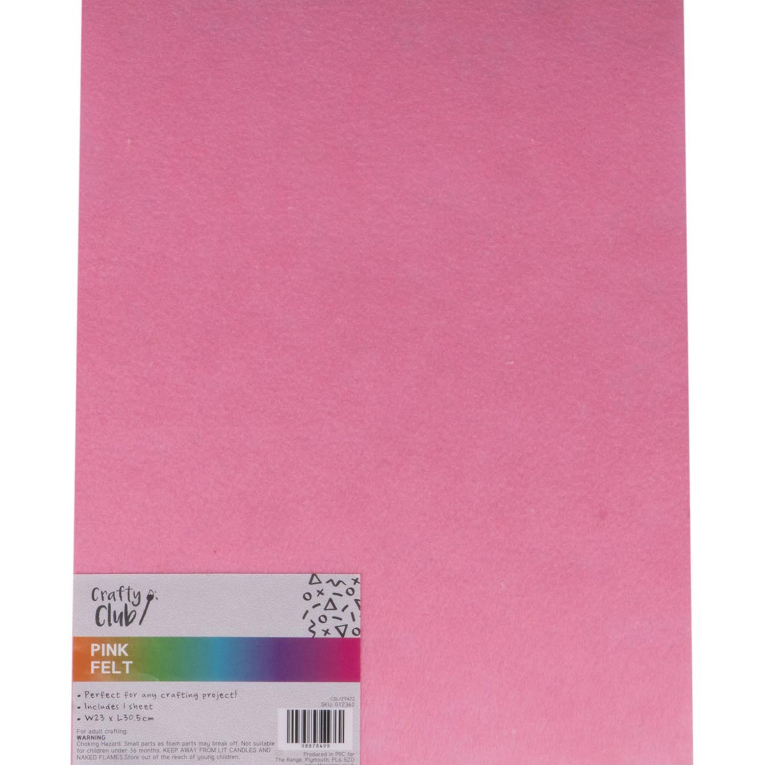 Crafty Club Felt Sheet - Pink Image