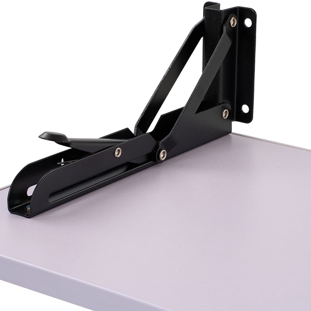 Living and Home White Wall Mounted Folding Table with Iron Brackets 75 x 24cm Image 6