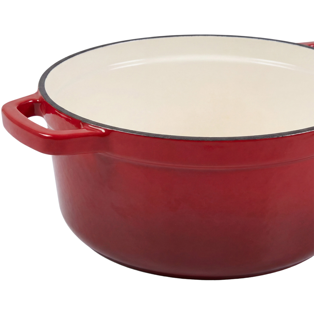Living and Home Gradient Red Enamelled Cast Iron Dutch Oven Pot 6L Image 5