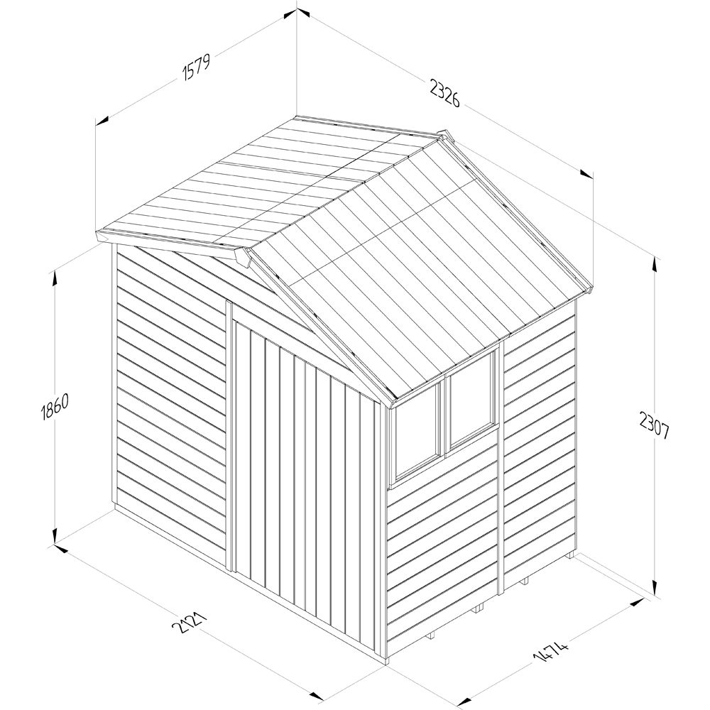 Forest Garden Timberdale 7 x 5ft 2 Opening Apex Shed Image 9