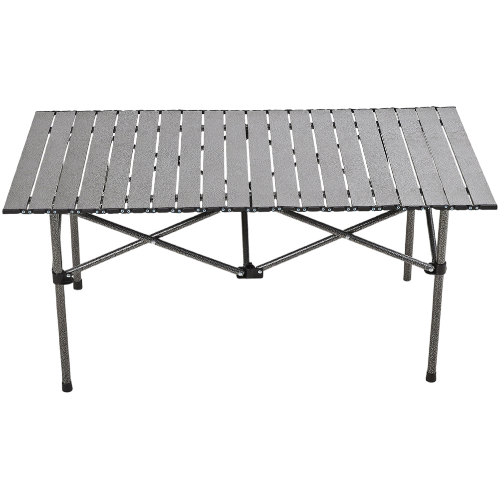 Living and Home 6 Seater Black Folding Camping Table and Chair Set Image 3