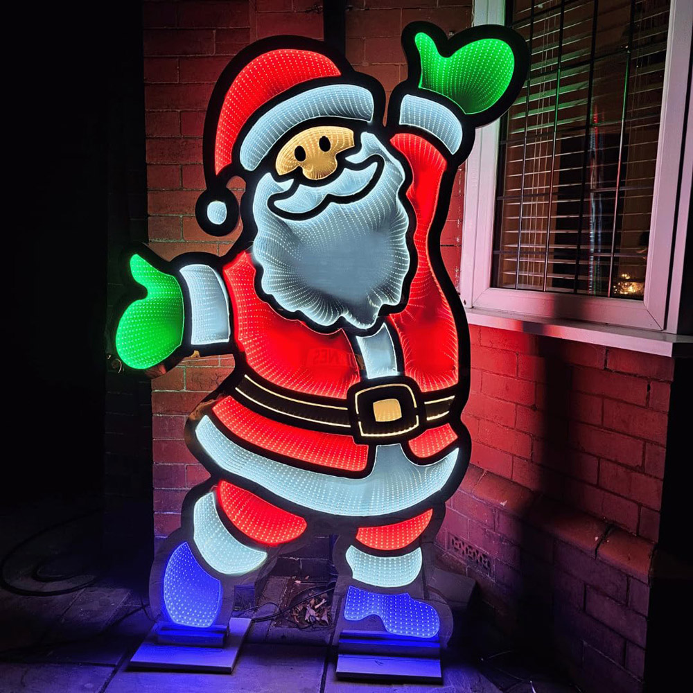 Samuel Alexander Multicoloured LED Tall Santa Infinity Christmas Decoration 6ft Image 6