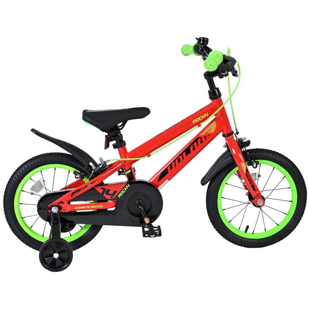Volare Rocky Kids 14 inch Red Bike with Stabilisers Image 5
