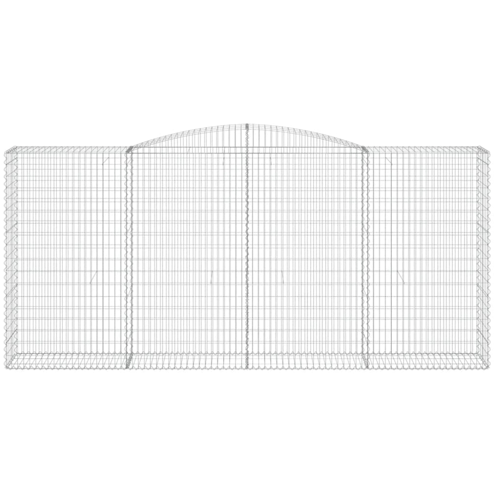 vidaXL Silver Galvanised Iron Arched Gabion Basket 400 x 50 x 180/200cm 2 Pack Image 4