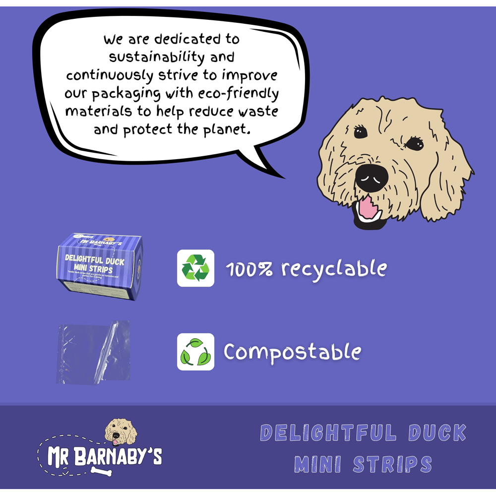 Mr Barnaby's Delightful Duck Mini Strips Dog Treats 2 Pack Image 7