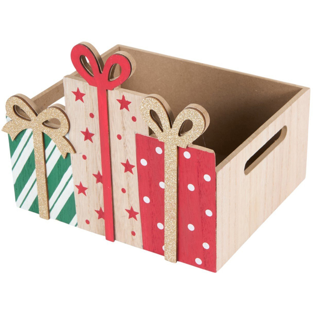 Wooden Present Crate Multicolour Image 1