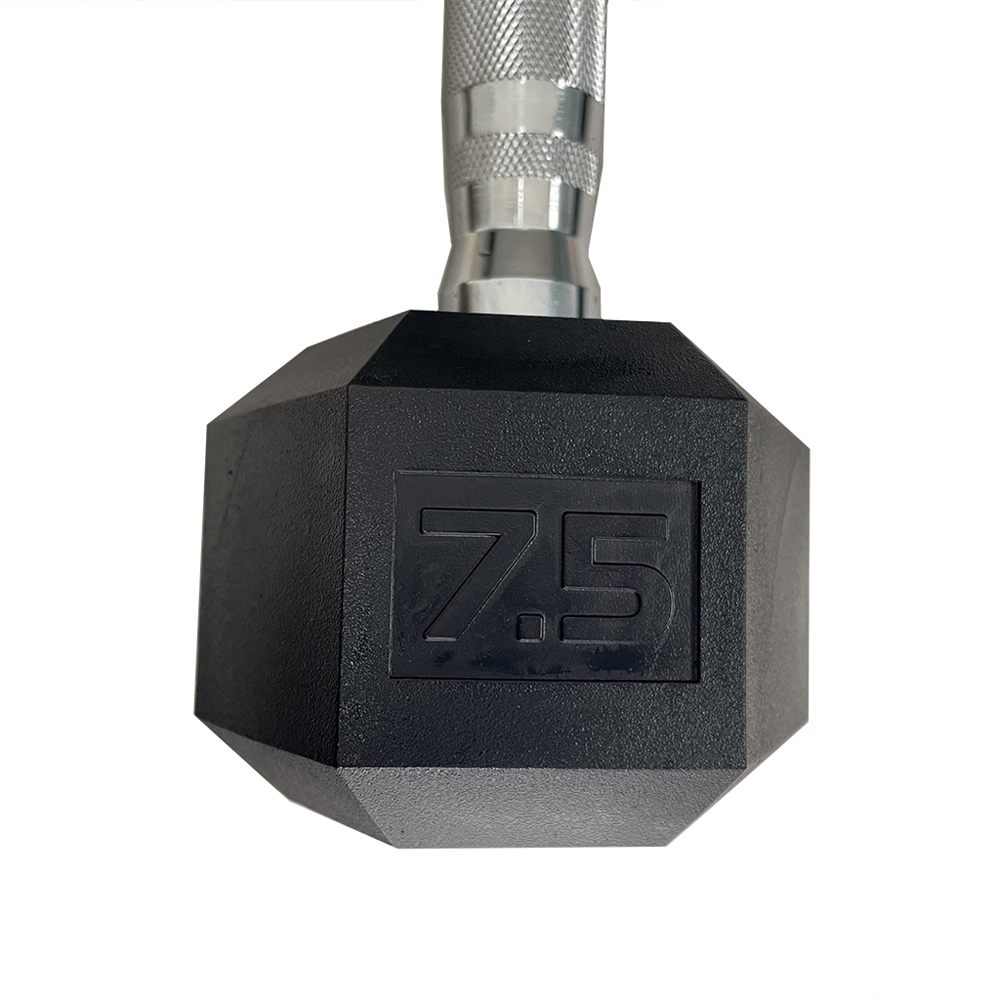 HXGN Pro Hex Black Dumbbell 7.5kg 2 Pack Image 5