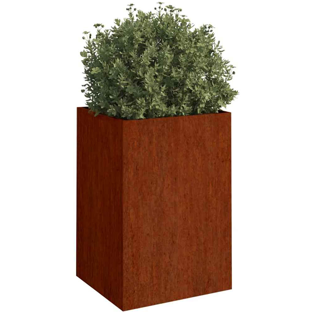 vidaXL Brown Corten Steel Raised Planter Box 75 x 52 x 48cm Image 2