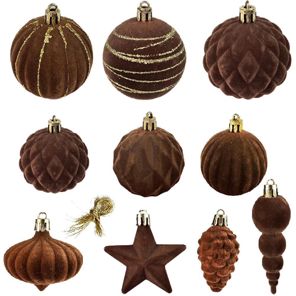 Pack of 24 Flocked Baubles Image 3