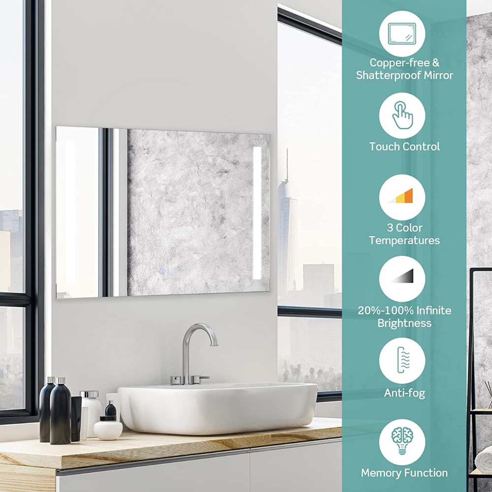 Costway Adjustable LED Wall Mirror 80 x 60cm Image 8