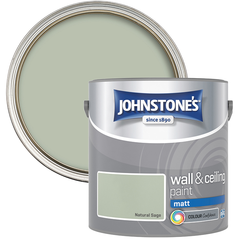 Johnstone's Walls & Ceilings Natural Sage Matt Emulsion Paint 2.5L Image 1