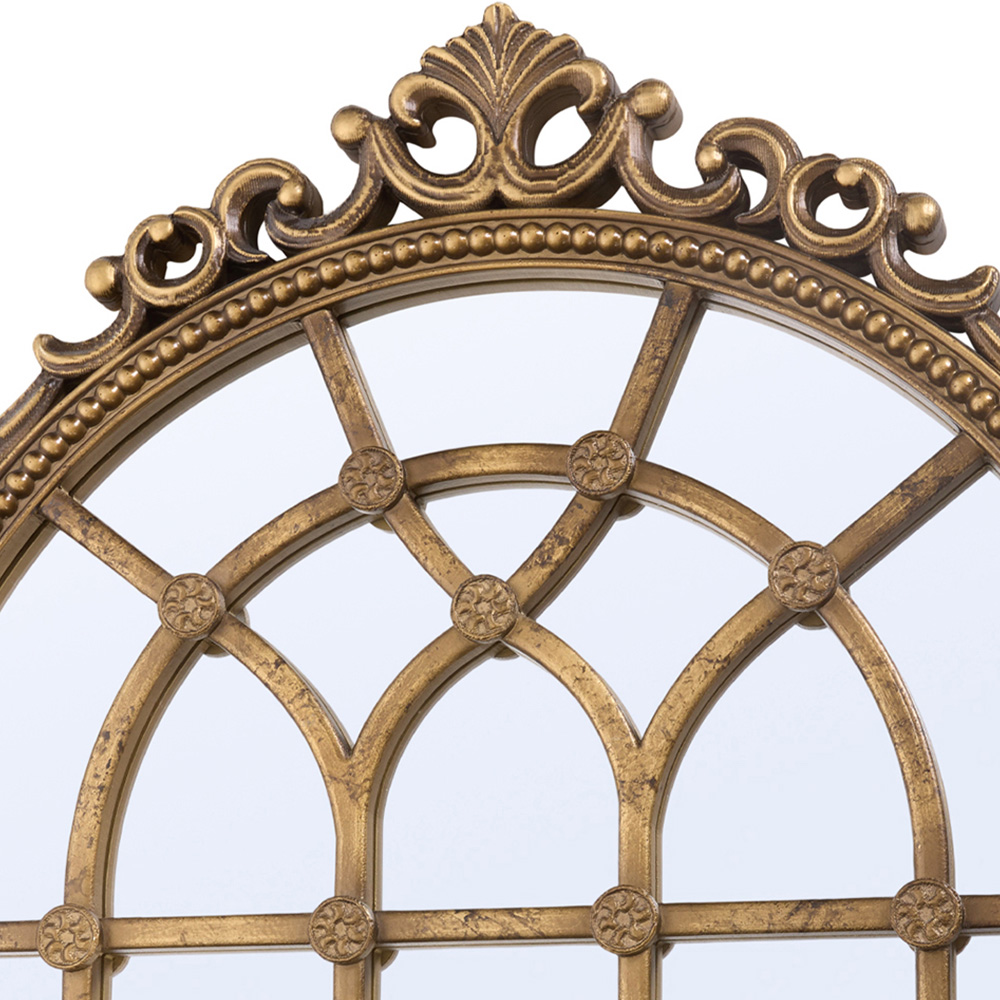 Living and Home Gold Arched Vintage Wall Mirror 102 x 65cm Image 3