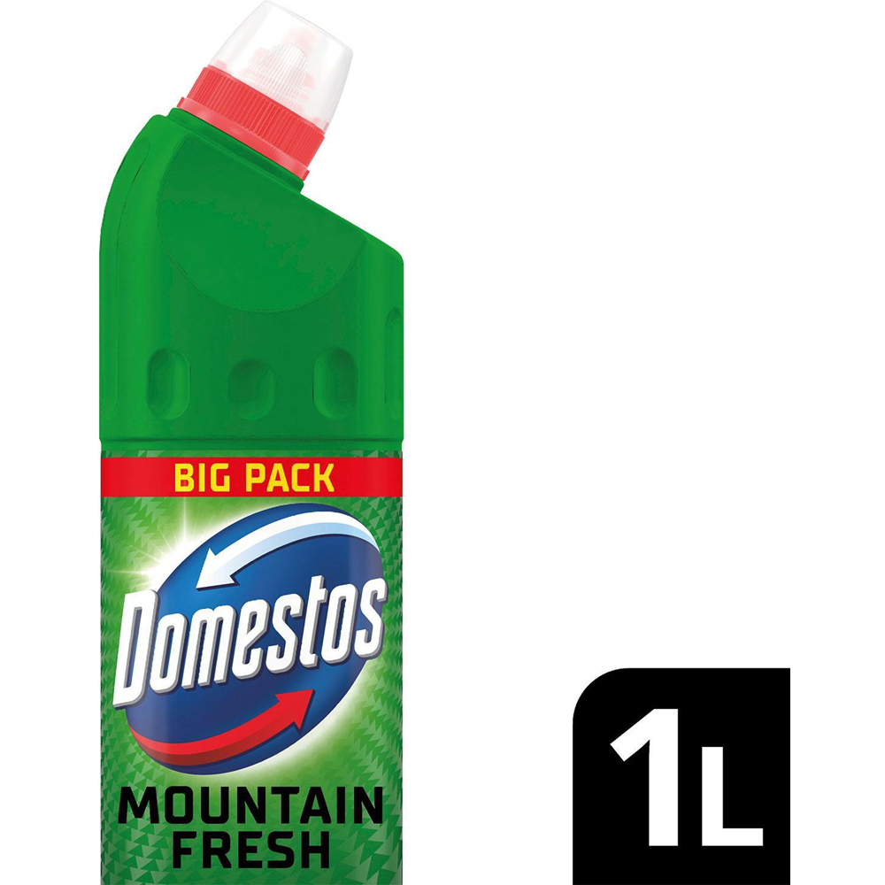 Domestos Mountain Fresh Thick Bleach Powerful Toilet and Bathroom Cleaner 1L 12 Pack Image 4