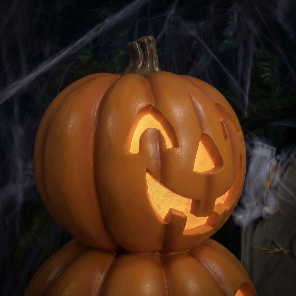 wilko Multicolour LED Halloween Stacked Smiling Pumpkins Ornament 2.6ft Image 7