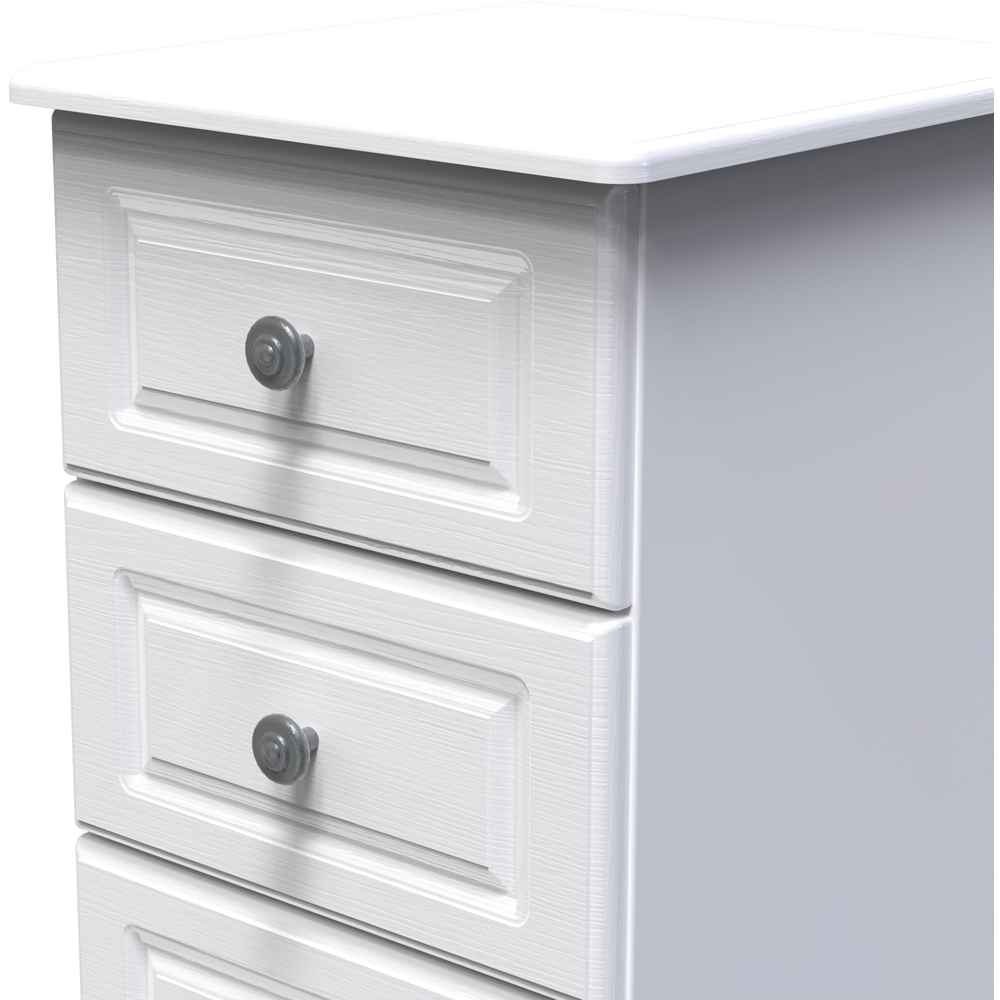 Crowndale Pembroke 4 Drawer Matt White Bedside Cabinet Ready Assembled Image 5