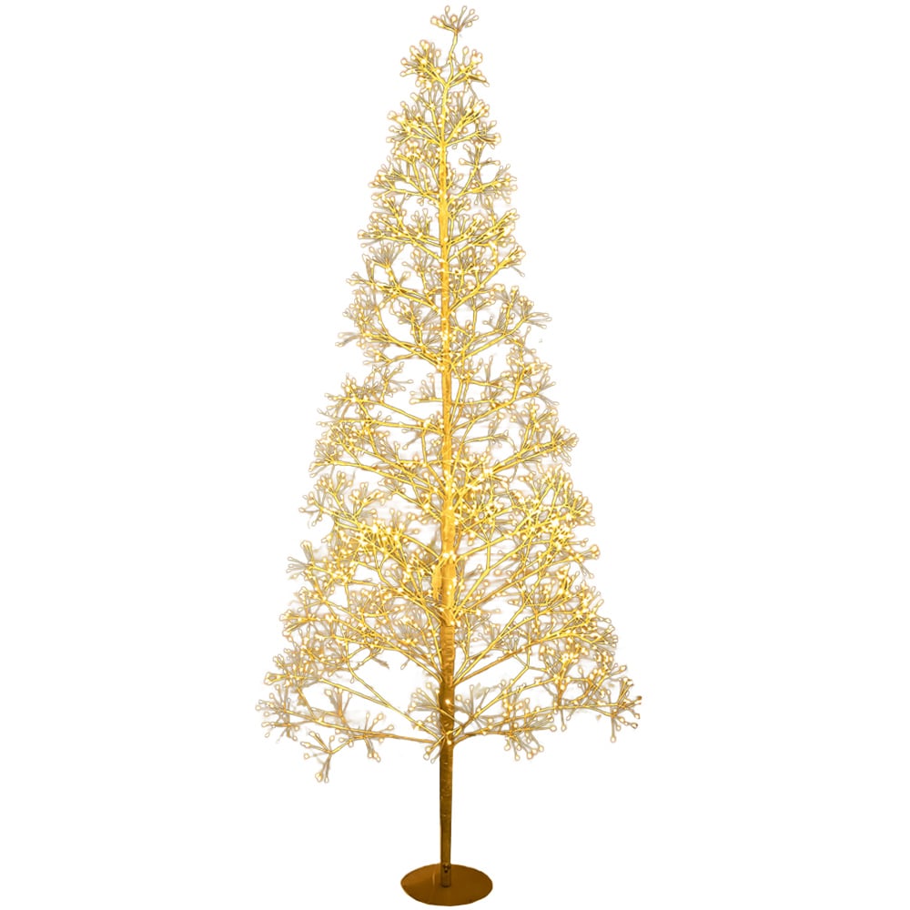 The Christmas Centre 2100 Warm White LED Pre-Lit Gold Wire Light-Up Xmas Tree 6ft Image 1