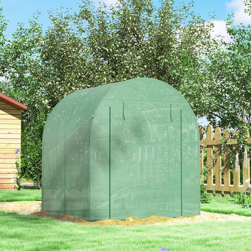 Outsunny Green PE 6 x 6ft Walk In Polytunnel Greenhouse Image 4