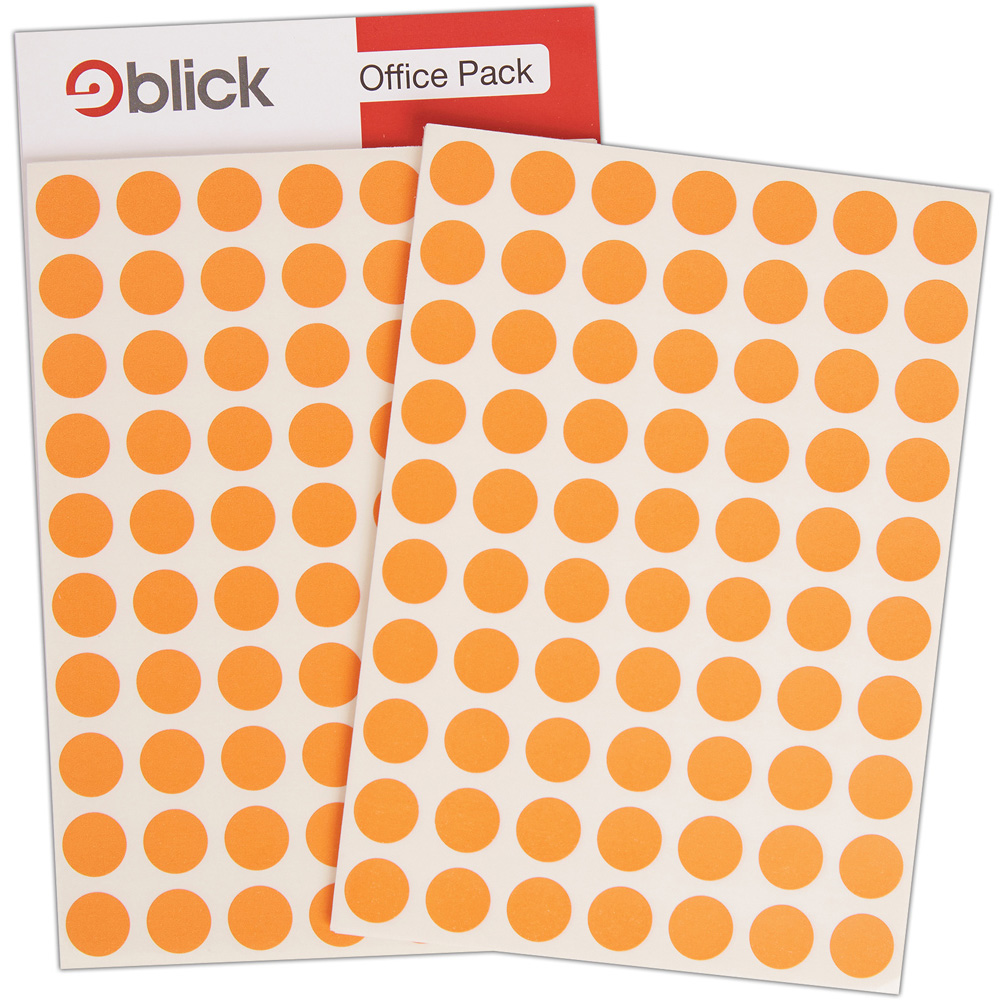 Blick Orange Round Self Adhesive Office Label 13mm 2240 Pack Image 4