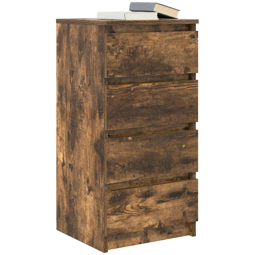 vidaXL 4 Drawer Smoked Oak Sideboard Image 4