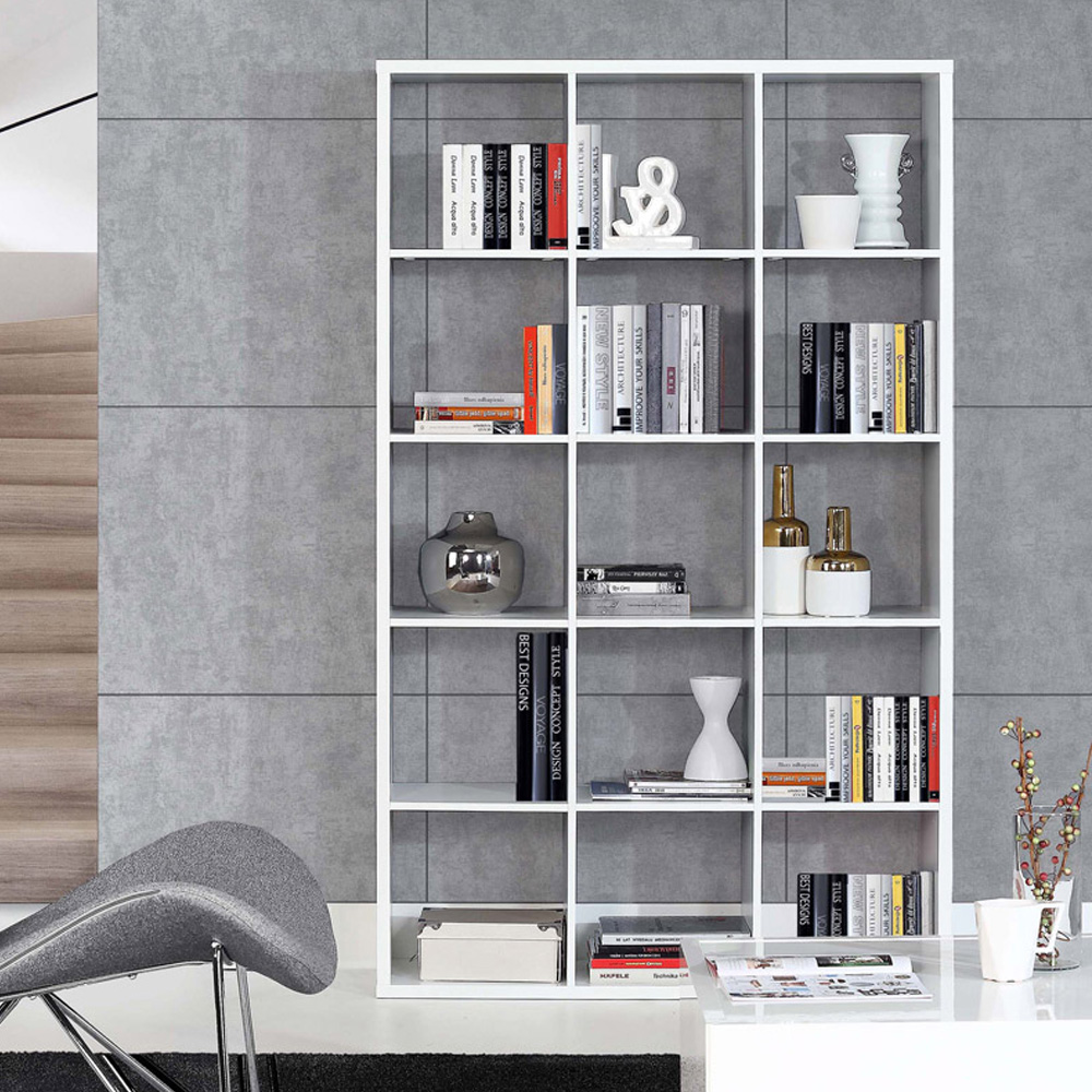 Florence Mauro Multi Shelf Matt White Bookshelf Image 1