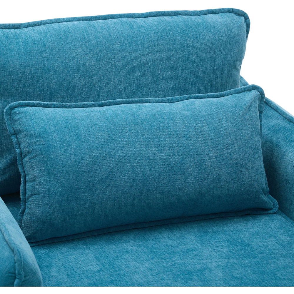 Living and Home Turquoise Grey Chenille Sofa Chair Image 4
