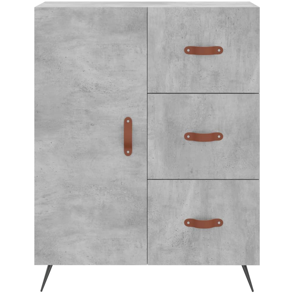 vidaXL Single Door 3 Drawer 3 Shelf Concrete Grey Highboard Image 8