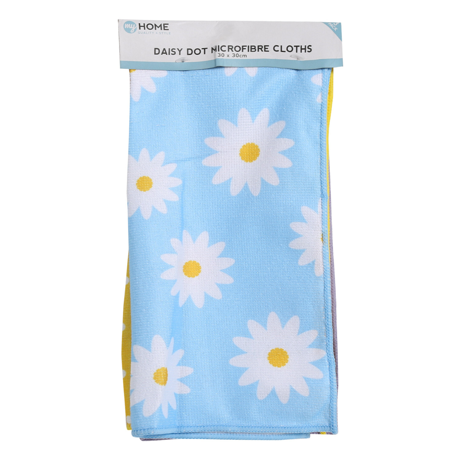 My Home Pack of Three Daisy Dot Microfibre Cloths Image