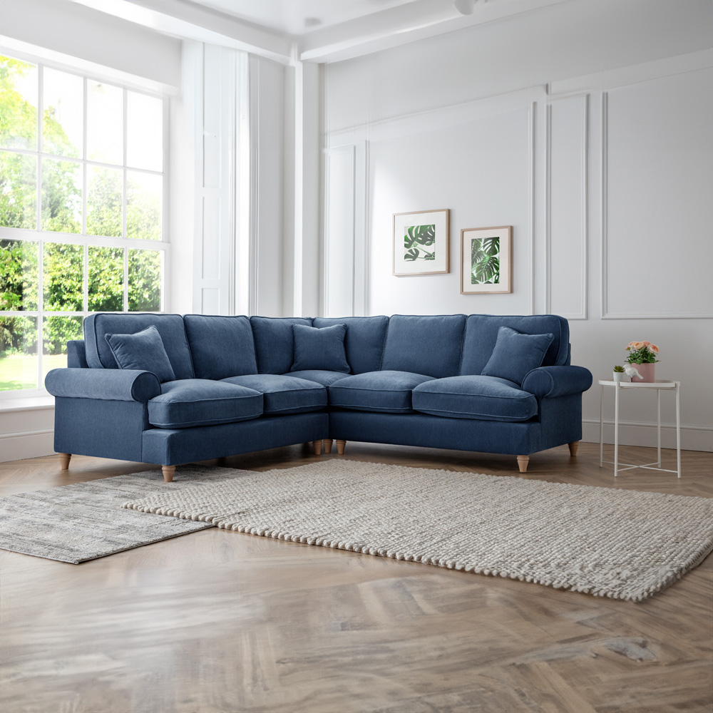 The Victoria Large Navy Corner Sofa Image 4