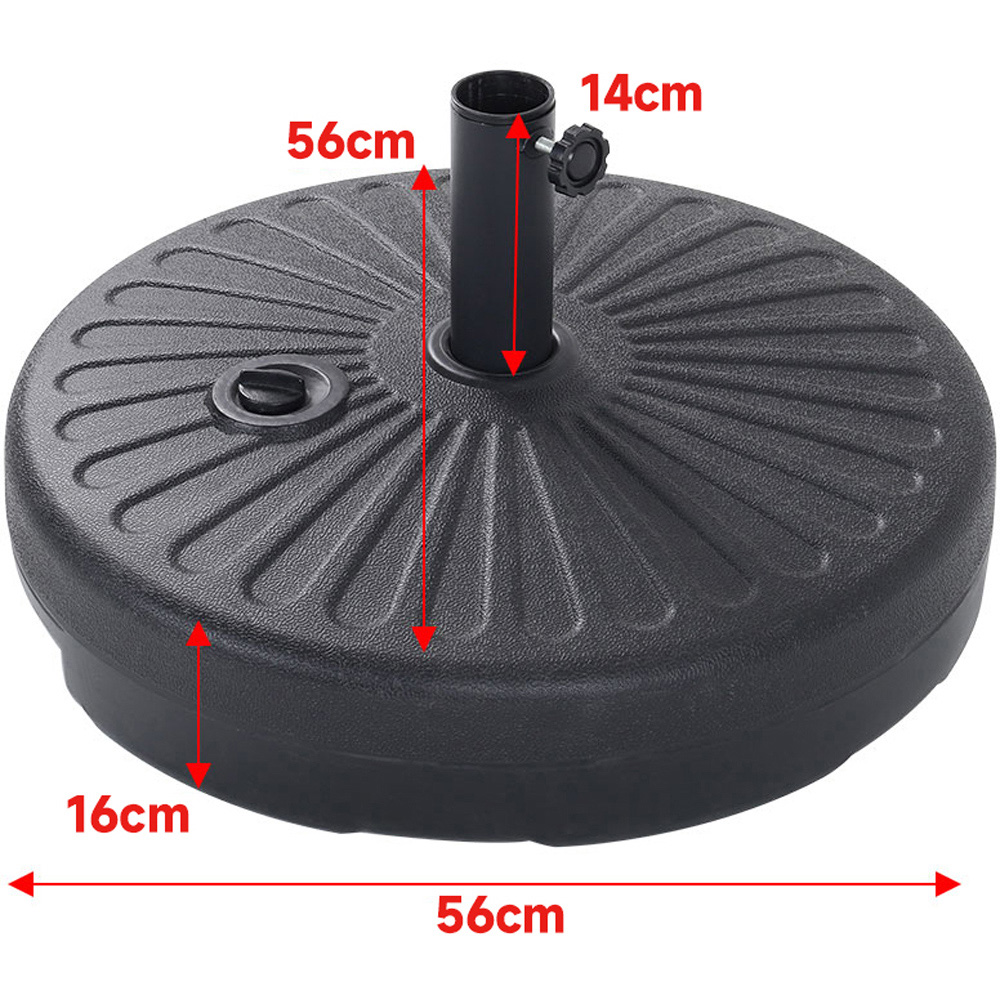 Living and Home Black Crank and Tilt Parasol 3m with 28kg Round Base Image 7