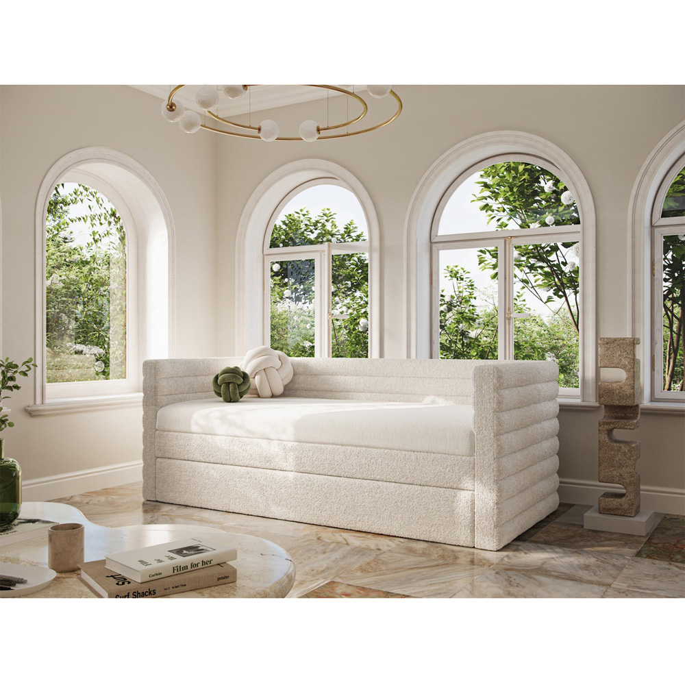 Flair Yuma Single Cream Boucle Guest Bed Image 5