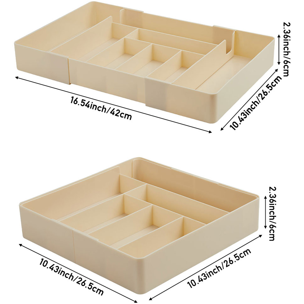 Living and Home Beige Expandable Drawer Organiser with 6 Compartments Image 8