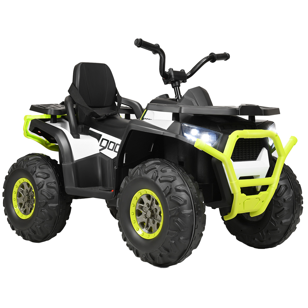 Costway Kids White 4 Wheeler Electric ATV Quad Ride On Car with LED Light and Music 12V Image 1