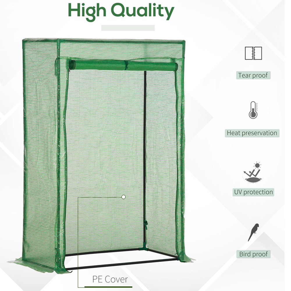Outsunny Green Plastic 3.2 x 1.6ft Outdoor Mini Greenhouse Image 4
