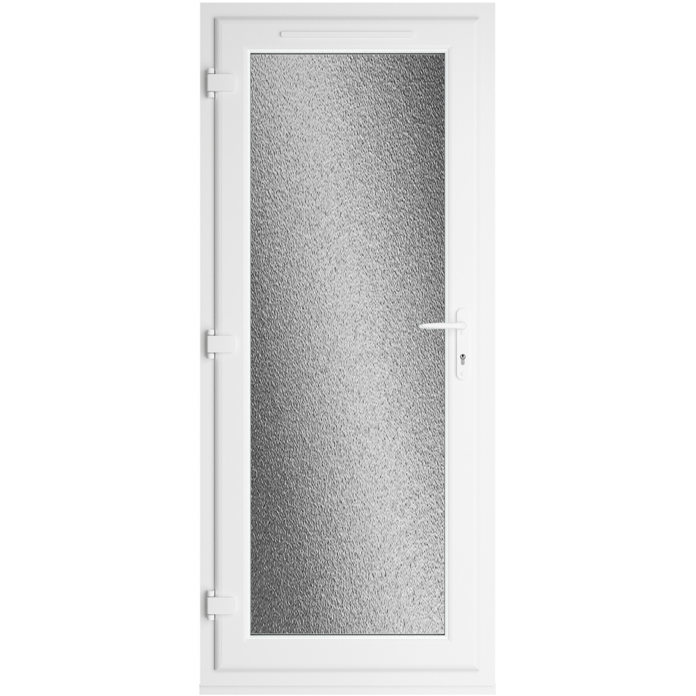 Crystal Agate and White Full Glass RH Open Obscure Double Glazed Door 840 x 2090mm Image 3