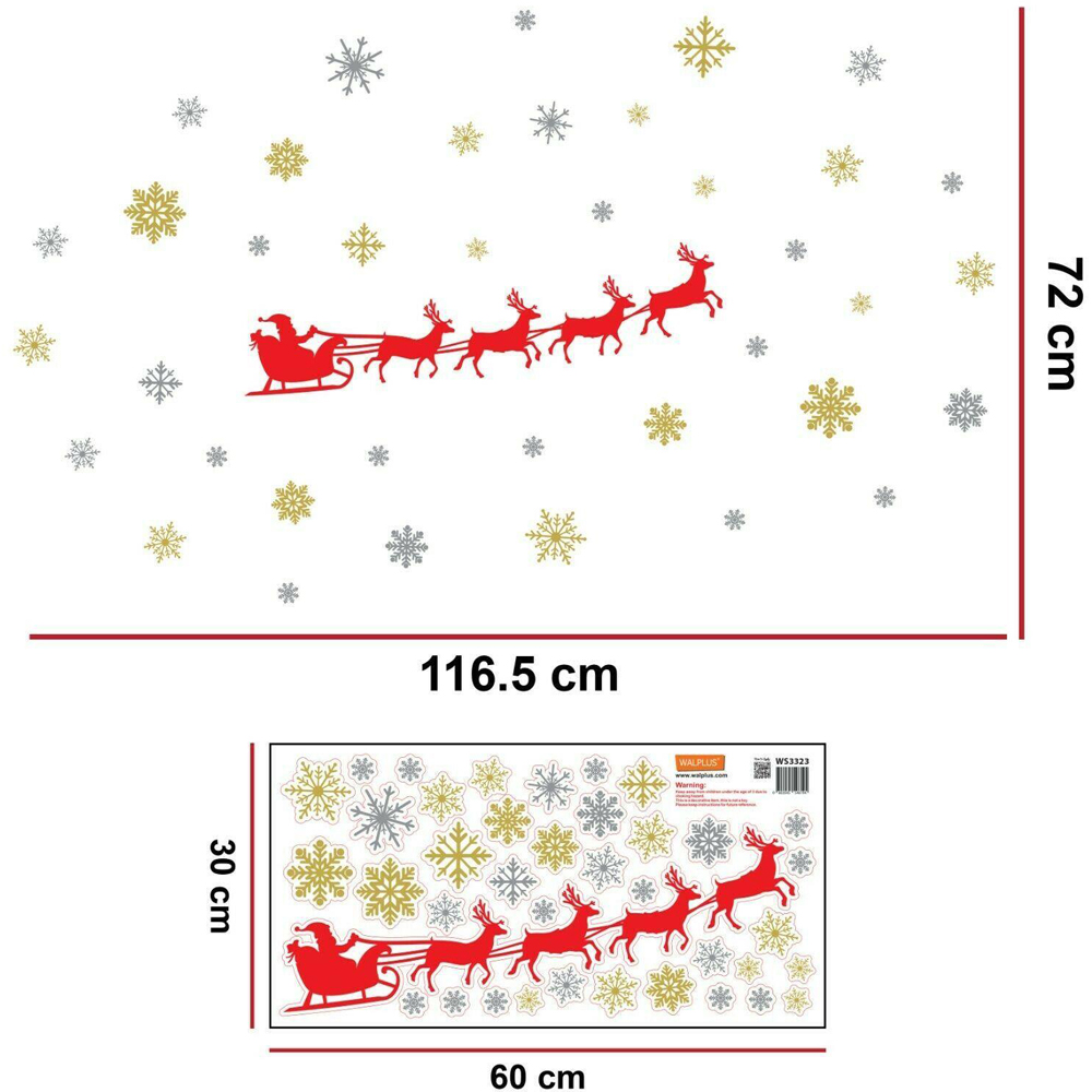 Walplus Santa's Sleigh Self Adhesive Christmas Wall Stickers 49 Piece Image 4