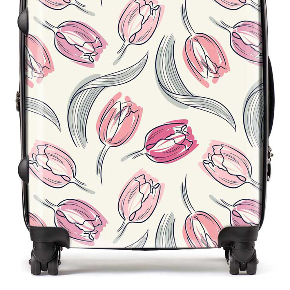 Warren Reed Designer Large Tulips Suitcase Image 2