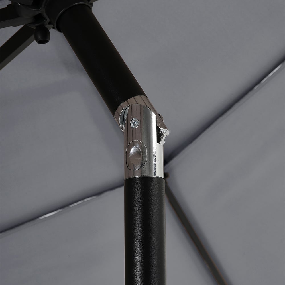 Living and Home Light Grey 3 Tier Crank and Tilt Parasol with Weave Cement Base 3m Image 7