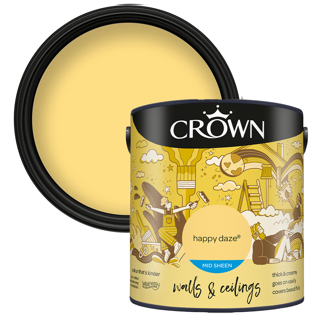 Crown Walls & Ceilings Happy Daze Mid Sheen Emulsion Paint 2.5L Image 1