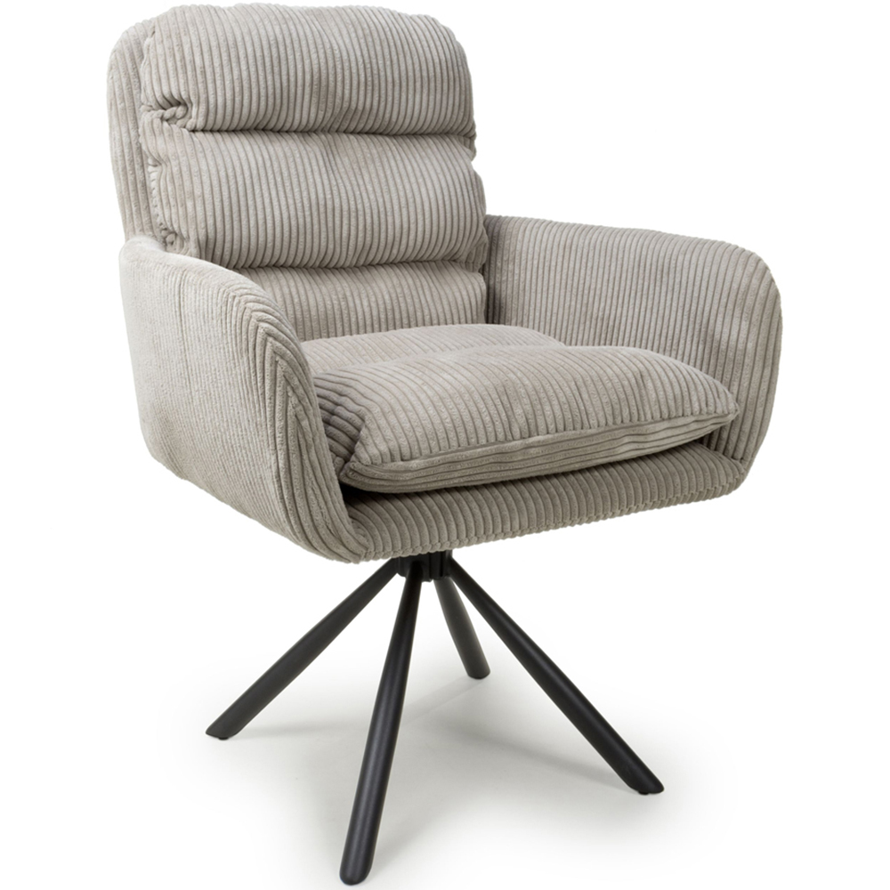 Cassidy Set of 2 Corduroy Mink Swivel Chair Image 2