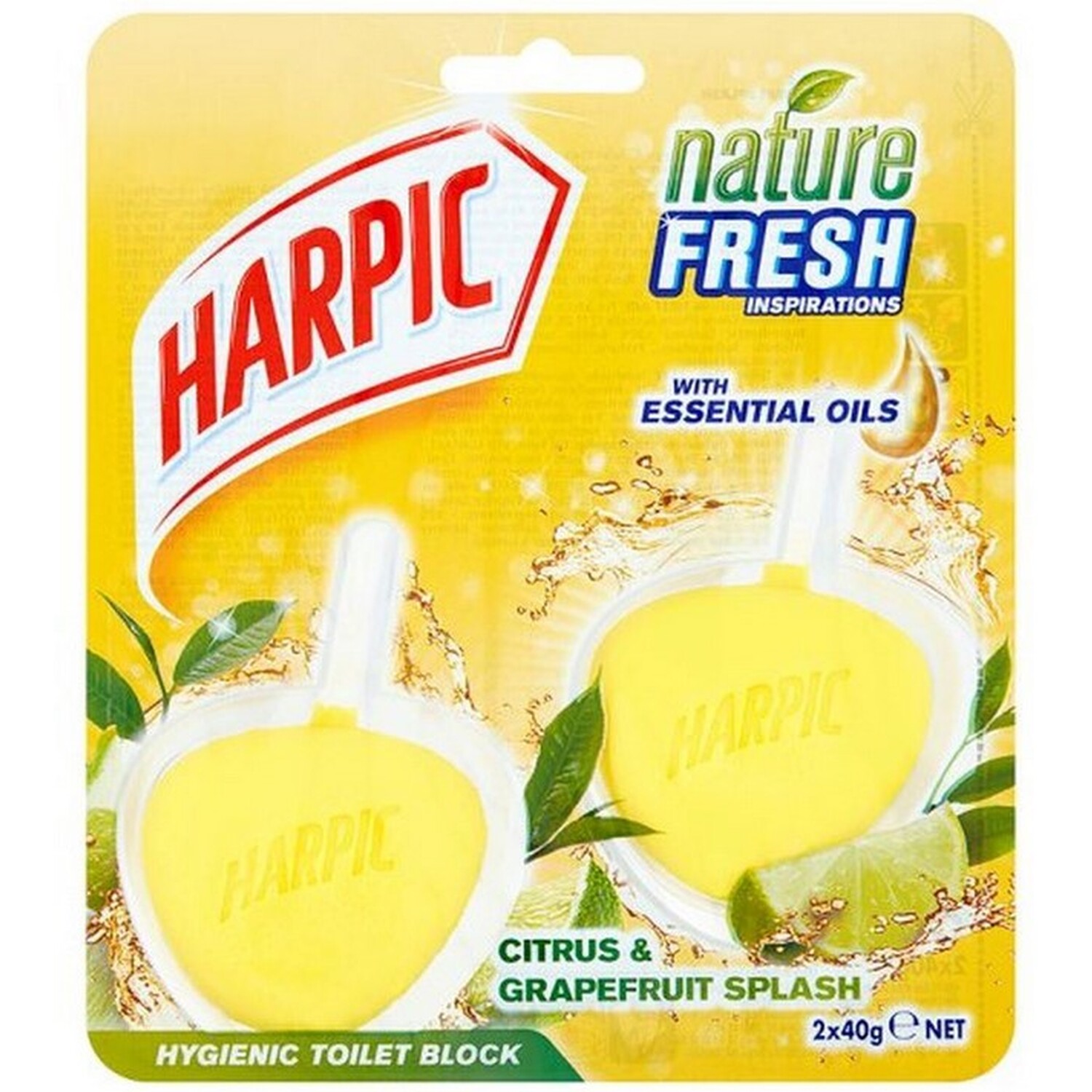 Pack of Two Harpic Active Fresh Citrus Toilet Block Image