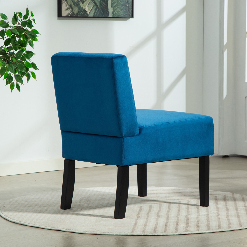 Artemis Home Valina Velvet Fabric Blue Accent Chair Image 4
