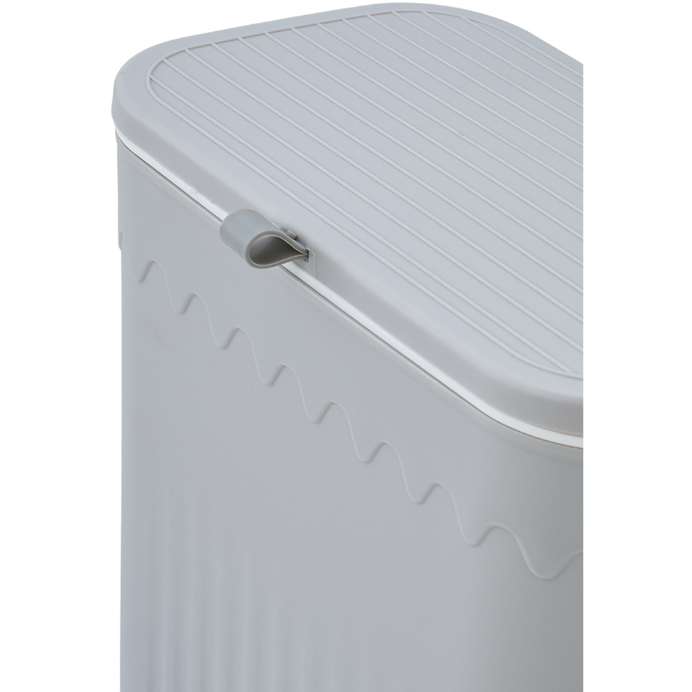 Living and Home Grey Wall-Mounted Waste Bin with Lid 28cm Image 4