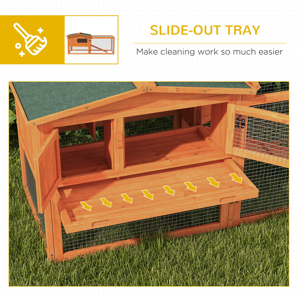 PawHut Outdoor Pet Rabbit Hutch Image 5