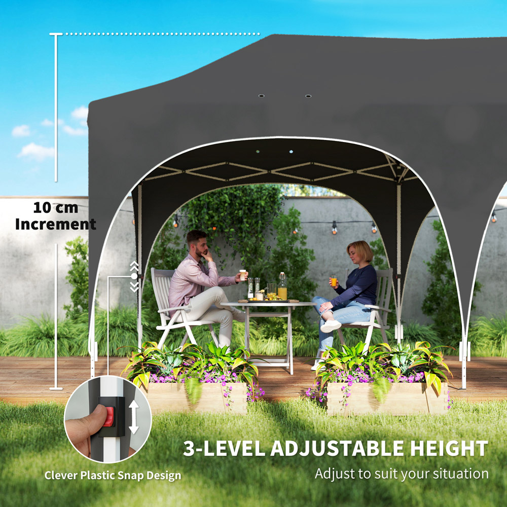 Outsunny 3 x 6m Grey Pop Up Gazebo with Detachable Sidewalls Image 7