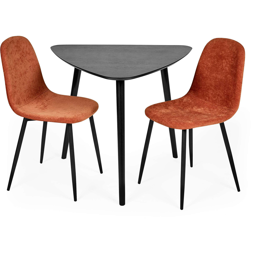 Julian Bowen Athena 3 Seater Black Triangular Dining Table Image 4